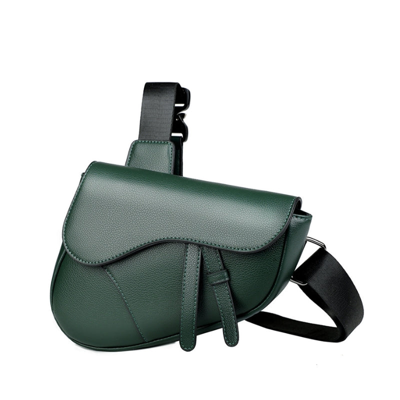 Soft Curve Textured Men's Crossbody saddle Bag