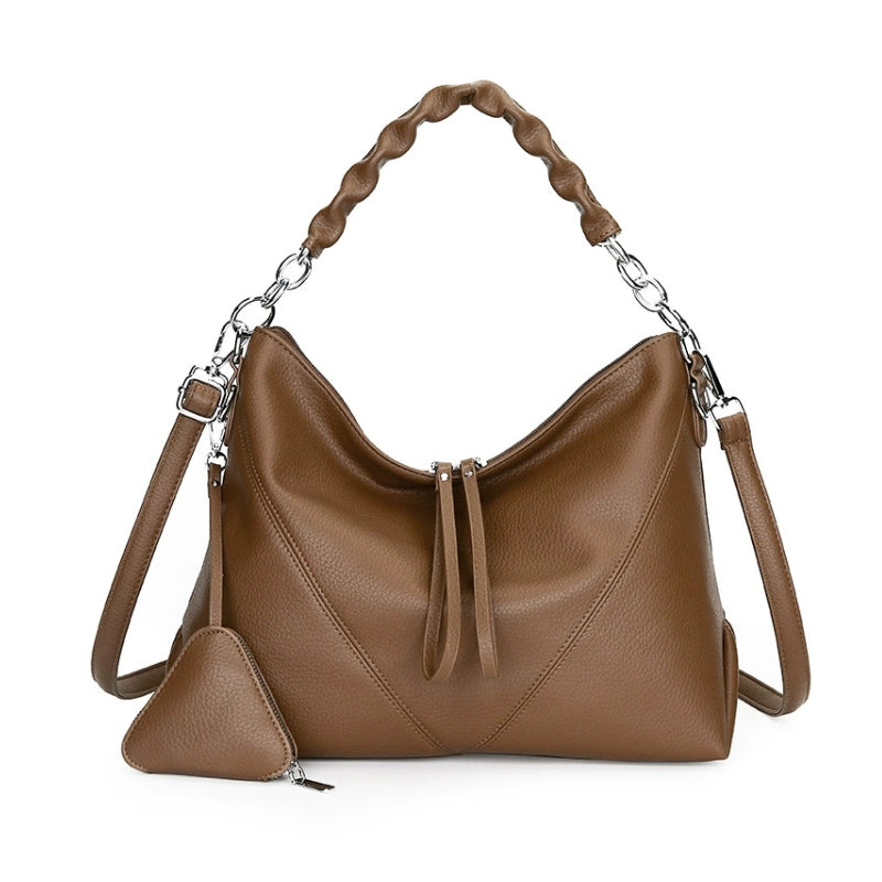 Women's Chic Pebbled Leather Slouchy Handbag