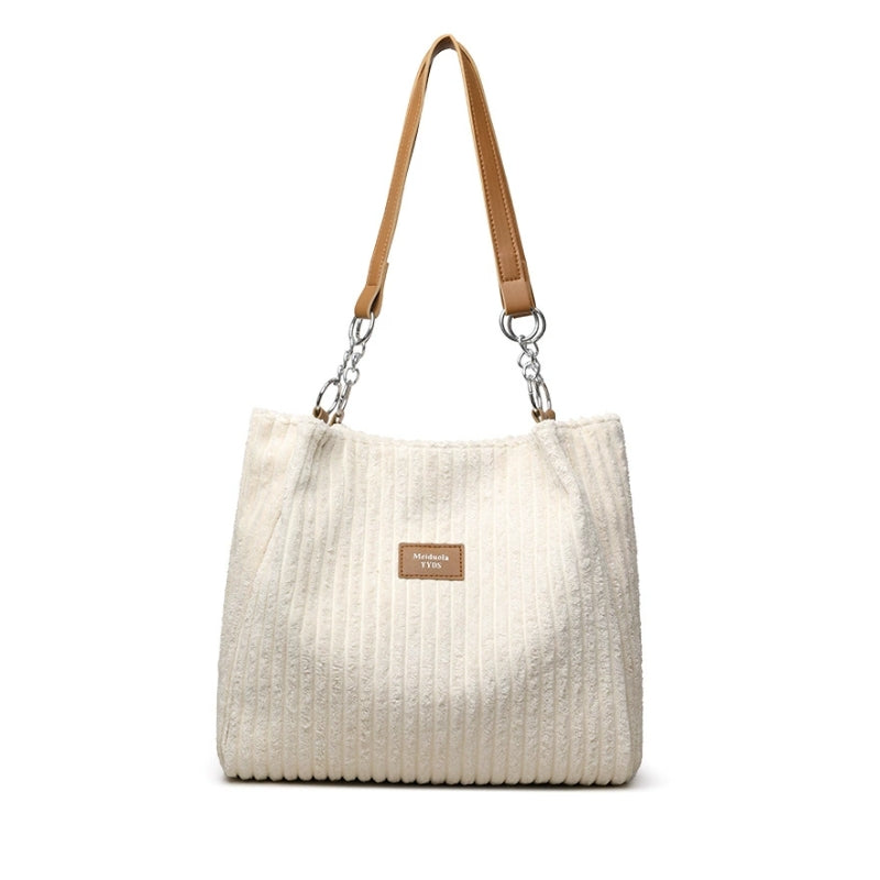 Large Capacity Corduroy Chain Armpit Tote Bag