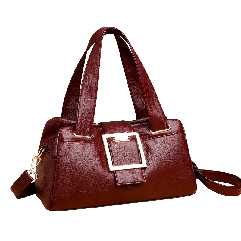 Gilded Square Buckle Crossbody Bag