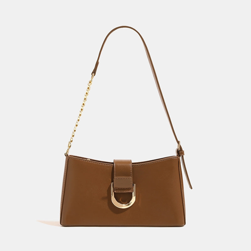 Women's Sleek Shoulder Bag with Chain Detail