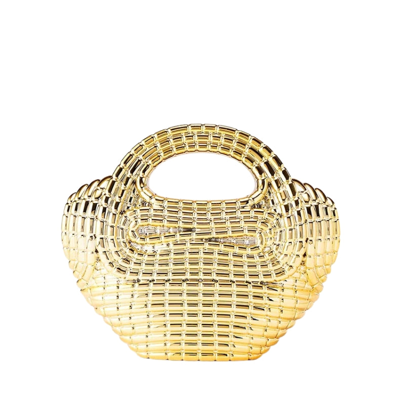 Women's Metallic Woven Clutch