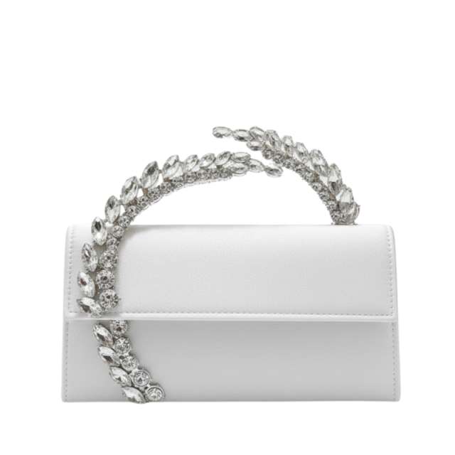 Crown Style Premium Party Handbag with Crystal Embellished Handle