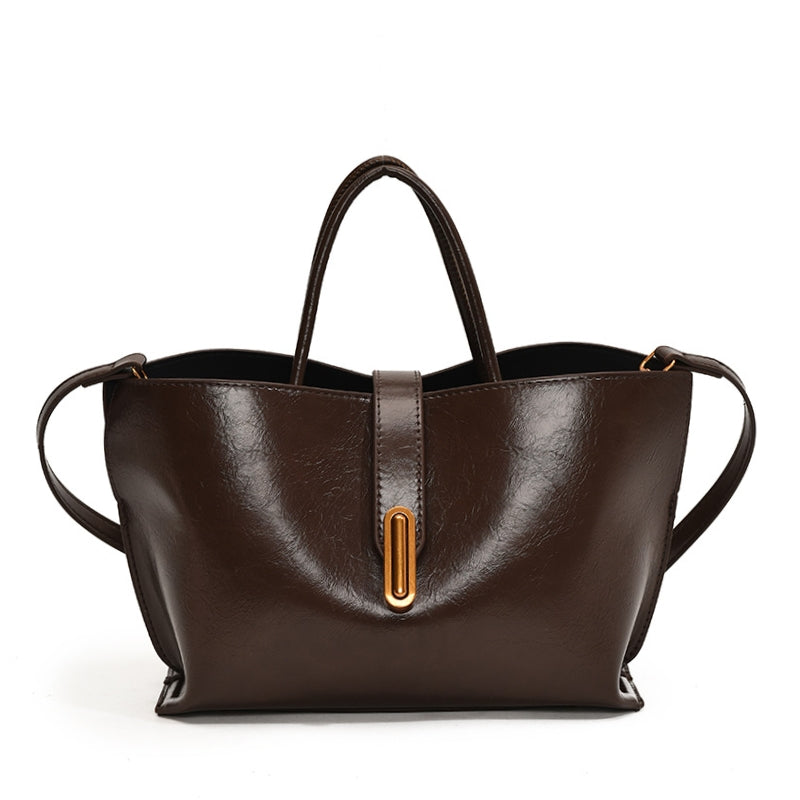 Women's Sleek Glossy Vegan Leather Handbag