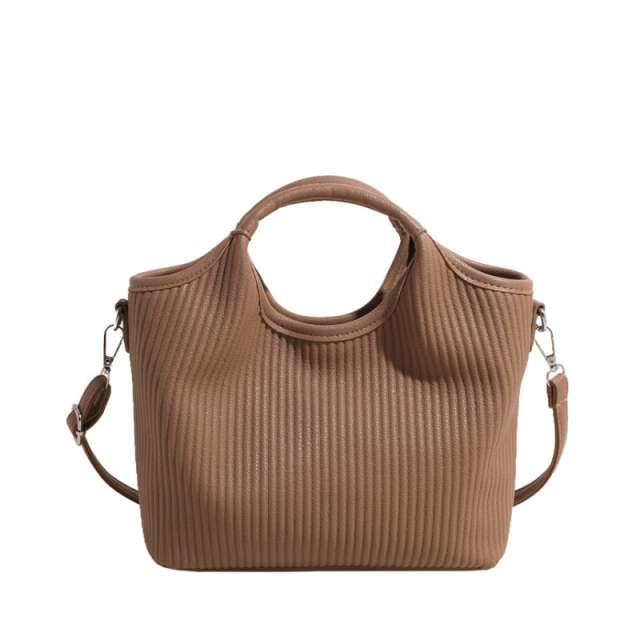 Versatile Ribbed Textured Handbag with Strap