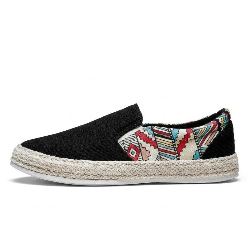 Men's Casual Geometric Print Slip-On Walking Loafers