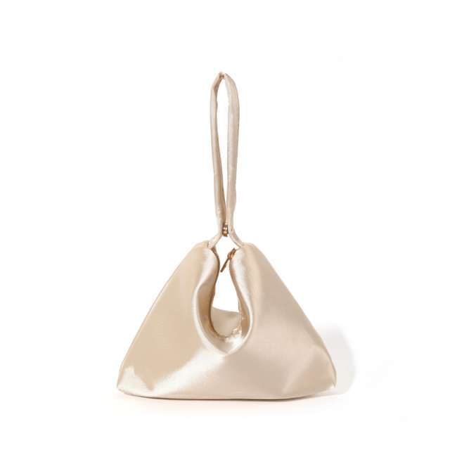 Elegant Satin Triangle Evening Wristlet Handbag