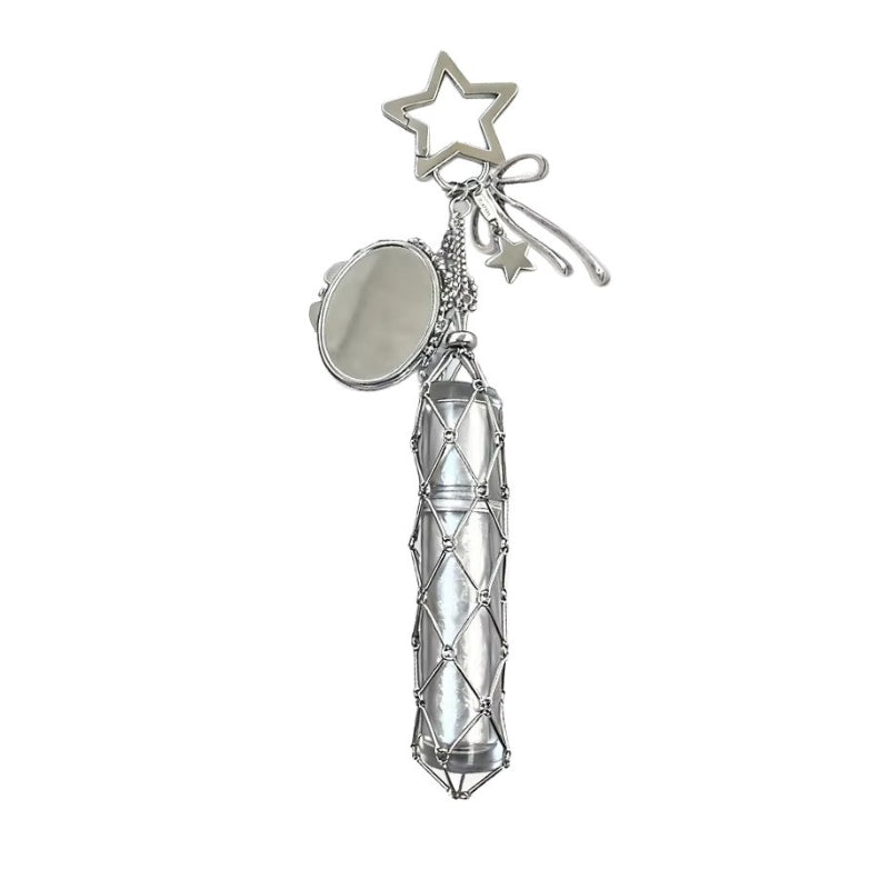 Starry Glow Mirror & Lipstick Style Keychain