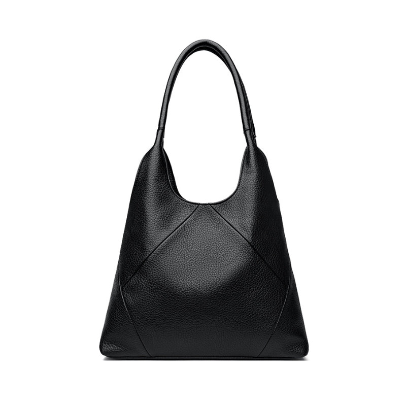 Women's Sculpted Leather Geometric Shoulder Bag