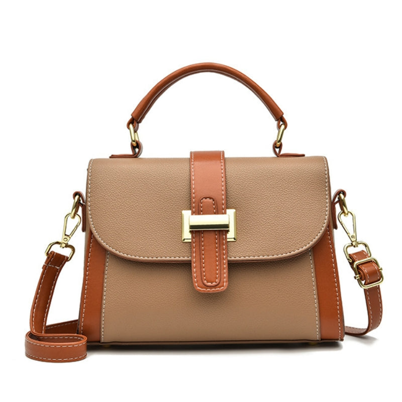 Women's Elegant Contrast-Stitched Handbag