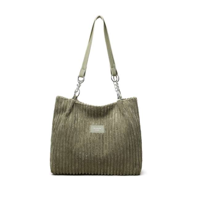 Large Capacity Corduroy Chain Armpit Tote Bag