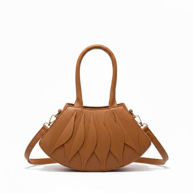 Chic Petal Textured Handbag with Crossbody Strap