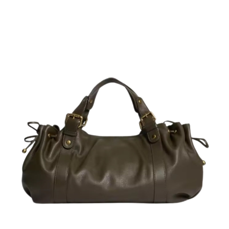 Women's Supple Leather Buckled Handbag