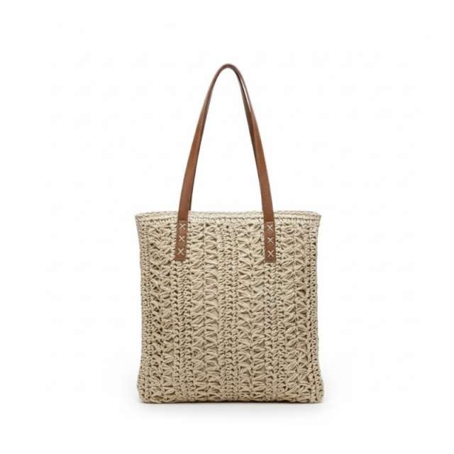 Handwoven Bohemian Straw Tote Bag