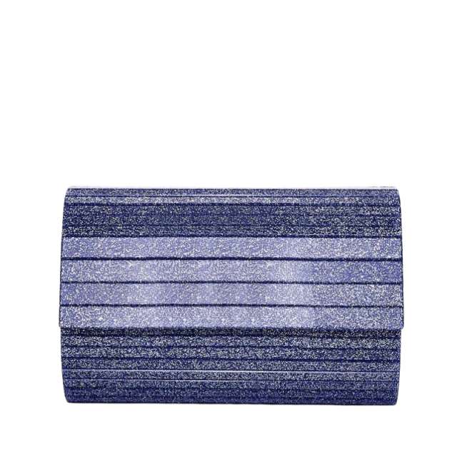 Glitter Infused Horizontal Ribbed Clutch