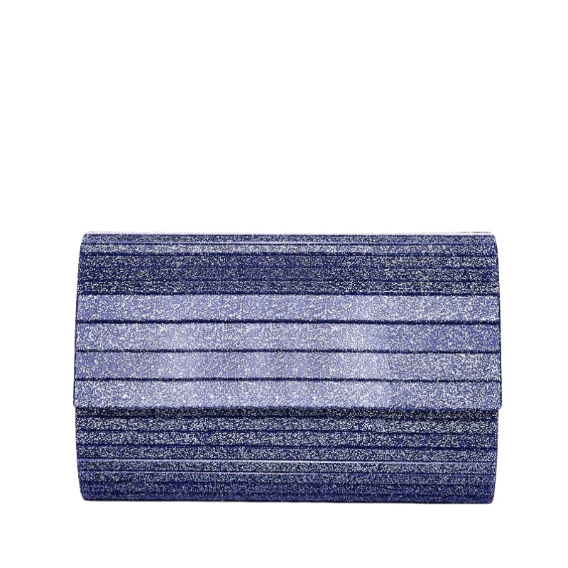 Glitter Infused Horizontal Ribbed Clutch