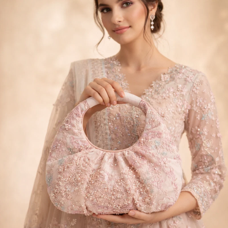 Veloria Embroidered Luxe Handbag