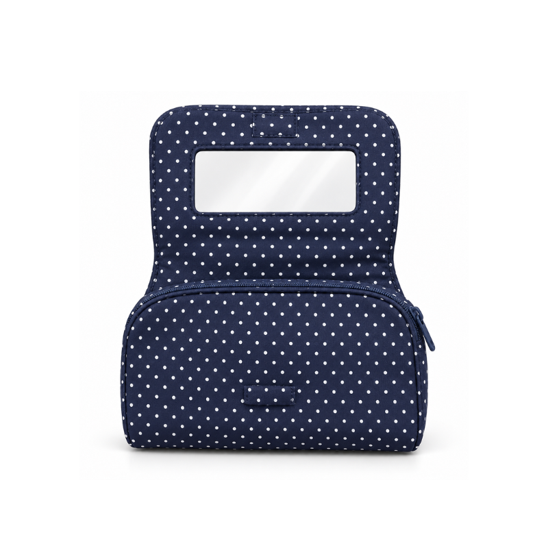 Polka Dot Mirror Makeup Bag