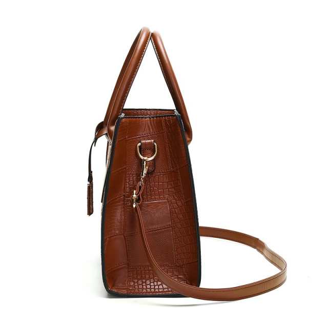 Vintage Embossed Leather Tote Bag