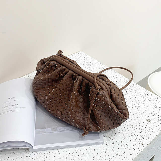 Woven Dumpling Crossbody Bag