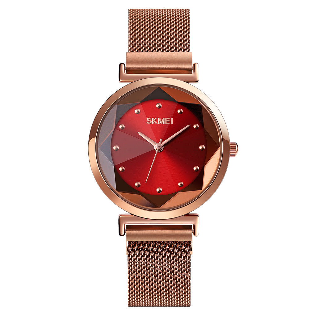 Elegant Magnetic Buckle Steel Strap Women's Watch