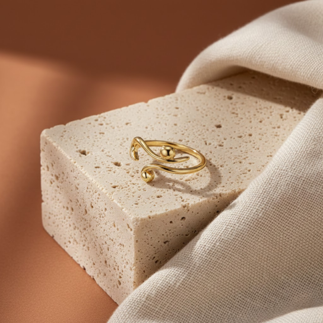 Gold Cat Adjustable Ring