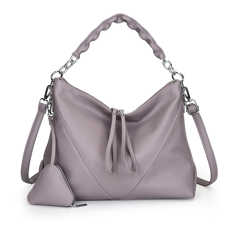 Women's Chic Pebbled Leather Slouchy Handbag