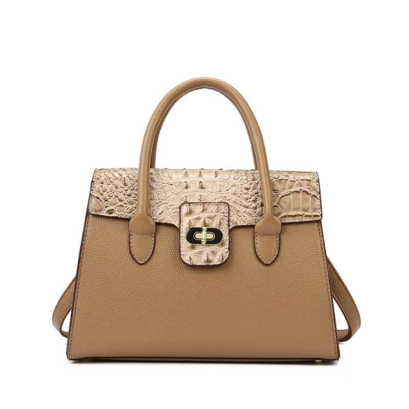 Sophisticated Embossed Top Handle Handbag