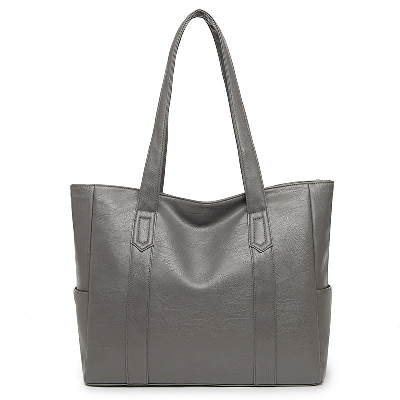Soft Leather Texture Large Casual Tote Bag