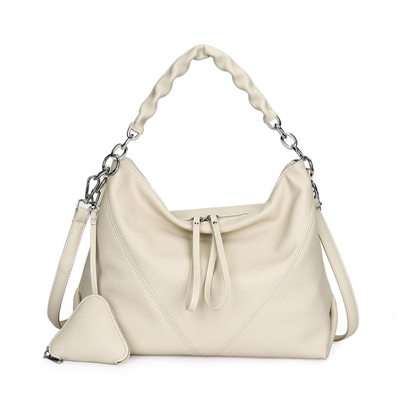 Women's Chic Pebbled Leather Slouchy Handbag