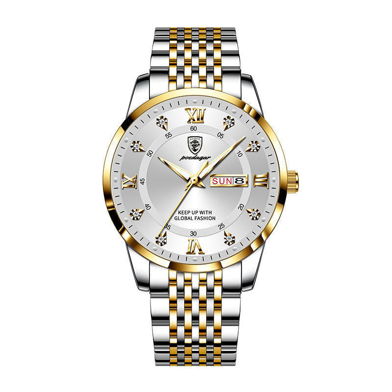 Luminous Quartz Waterproof Men's Watch With Calendar