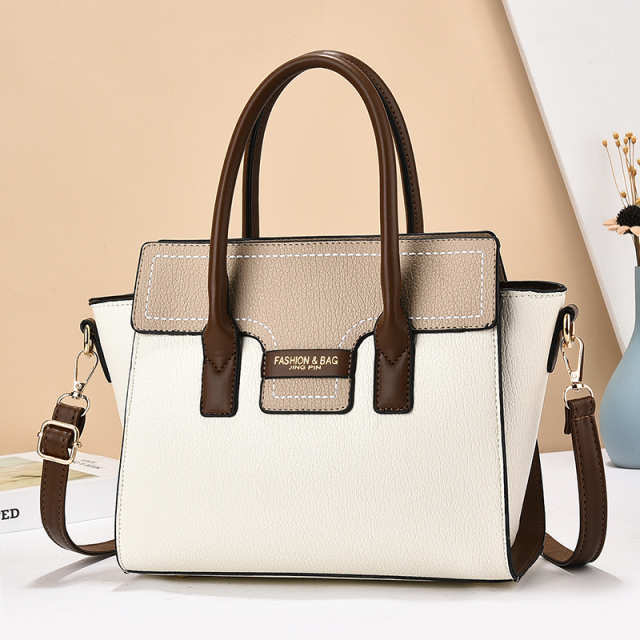 High-End Color Block Handbag