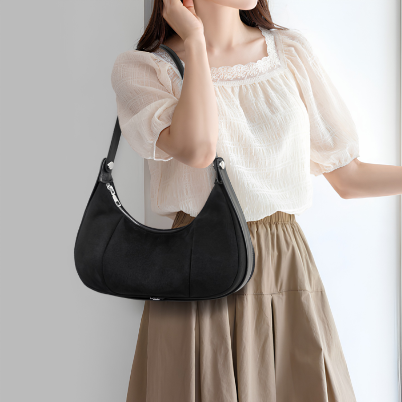 Retro Suede Shoulder Bag