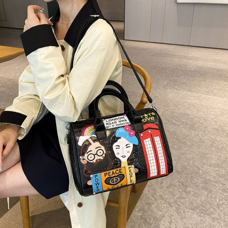 Embroidered Character Handbag