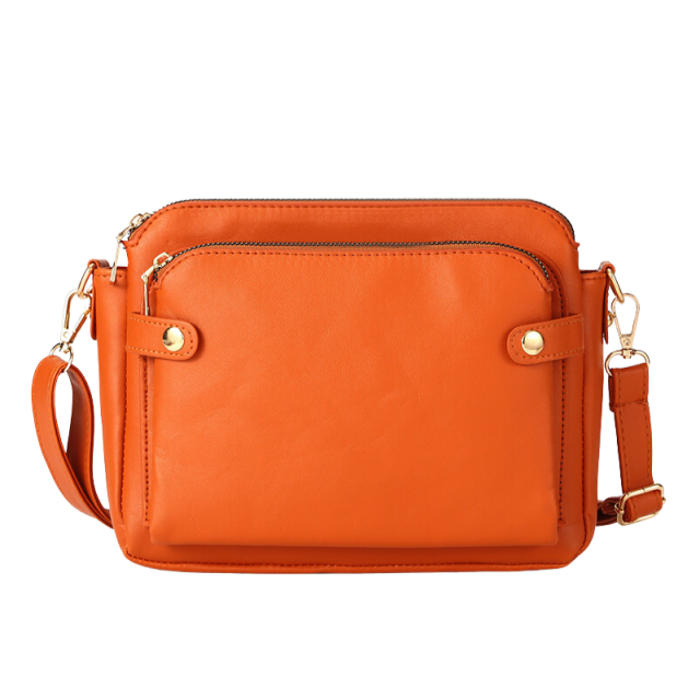 Three Layer Leather Shoulder Bag