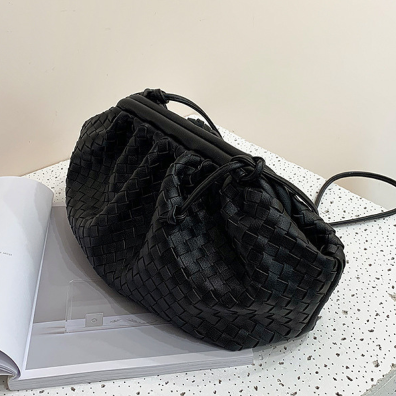 Woven Dumpling Crossbody Bag