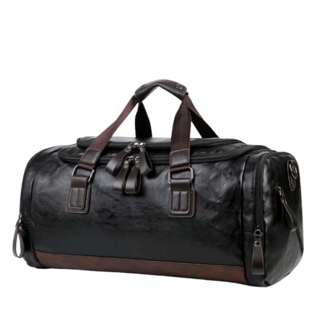 Men's Large Capacity Leather Travel Duffle Bag