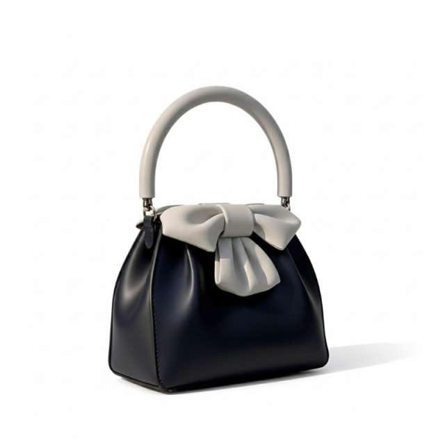 Elegant Bow Accent Handbag with Round Handle