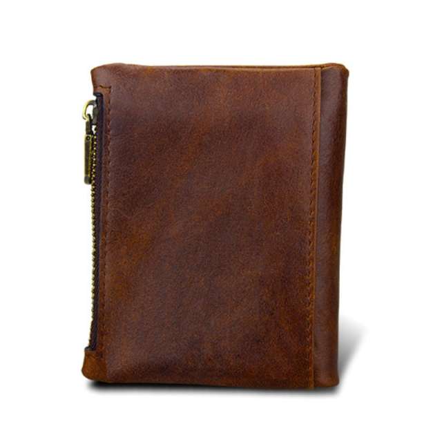 Classic Genuine Leather Wallet with Snap Strap and Zip Pocket