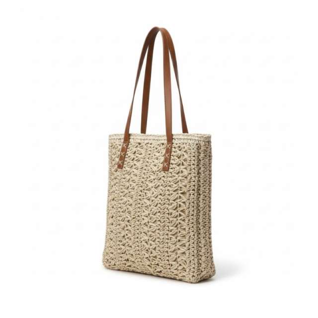 Handwoven Bohemian Straw Tote Bag