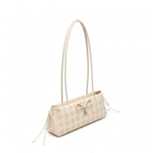 Structured Gingham Shoulder Bag