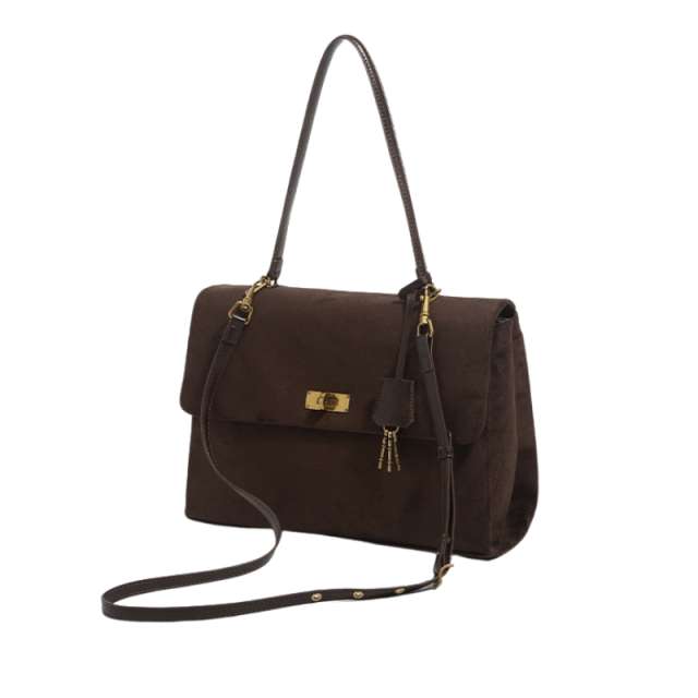 Frosted Suede Large Capacity Messenger Shoulder Bag