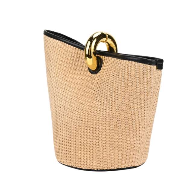 Asymmetrical Sculptural Ring Handle Shoulder Bag