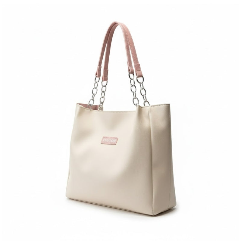 Women's Sleek Shoulder Bag with Chain Accents