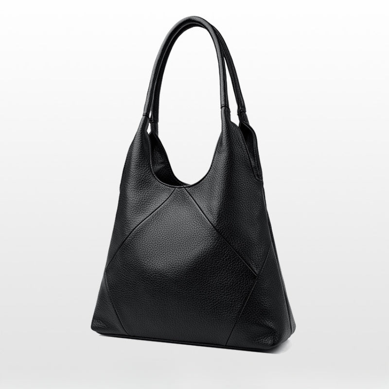 Women's Sculpted Leather Geometric Shoulder Bag