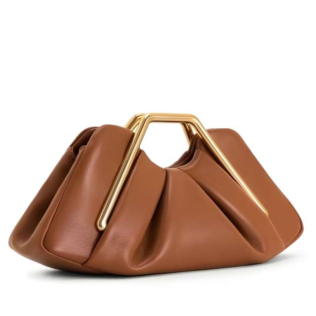 Women’s Pleated Ring Handle Cloud Handbag