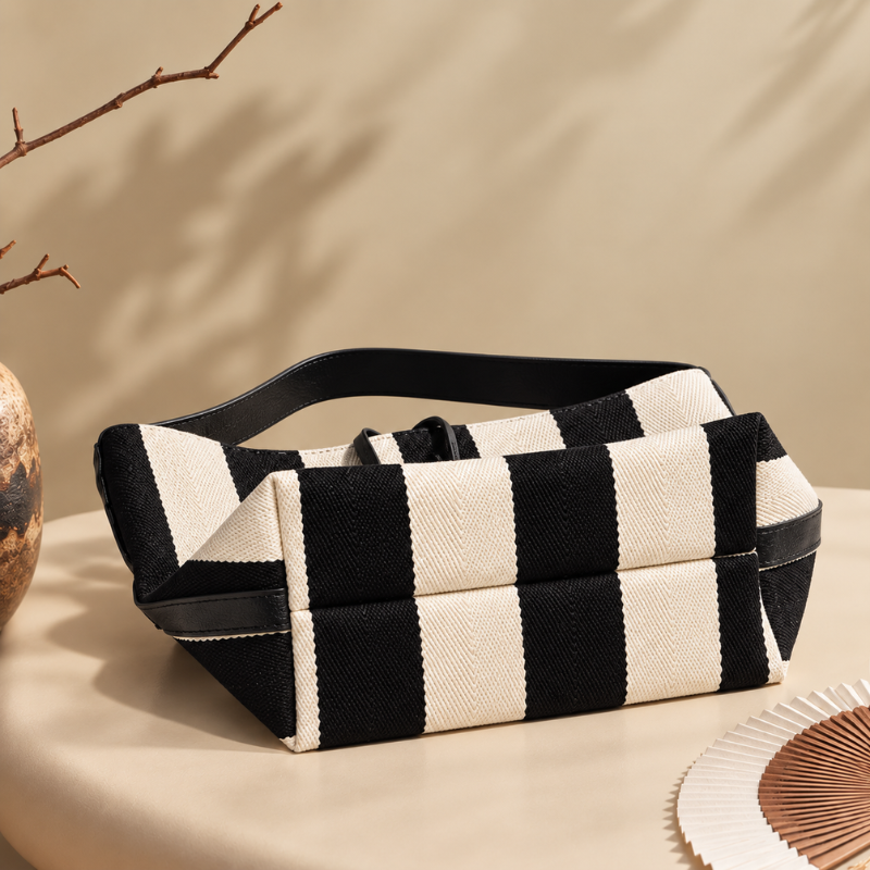 Monochrome Stripe Women’s Shoulder Bag