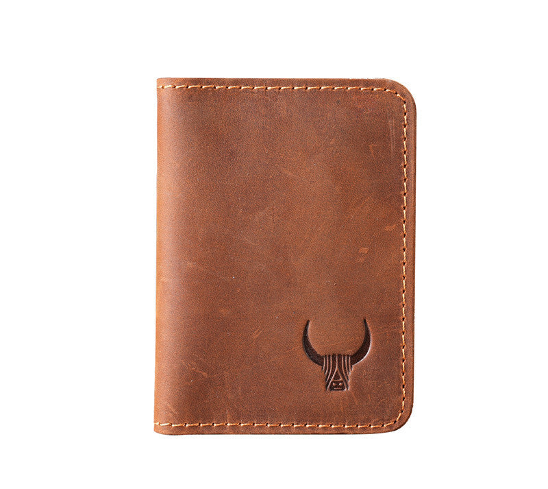 Heritage Grain Unisex Leather Card Holder Wallet