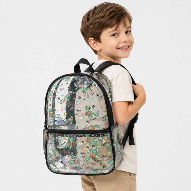 Dino Fun Transparent Kids Backpack