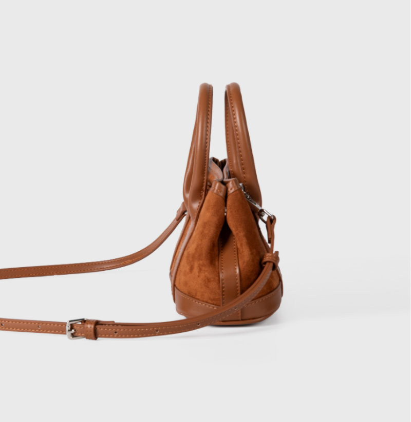 Noir Suede Garden Handbag